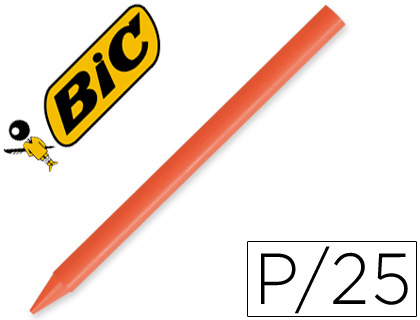 25 lápices de cera Plastidecor unicolor naranja-12
